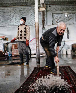 شستشوی سنتی قالی در قالیشویی سهروردی