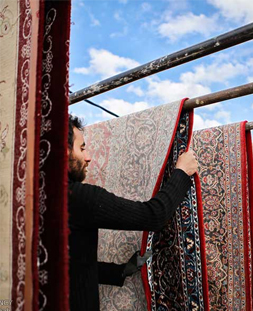 خشک کردن قالی در قالیشویی سهروردی